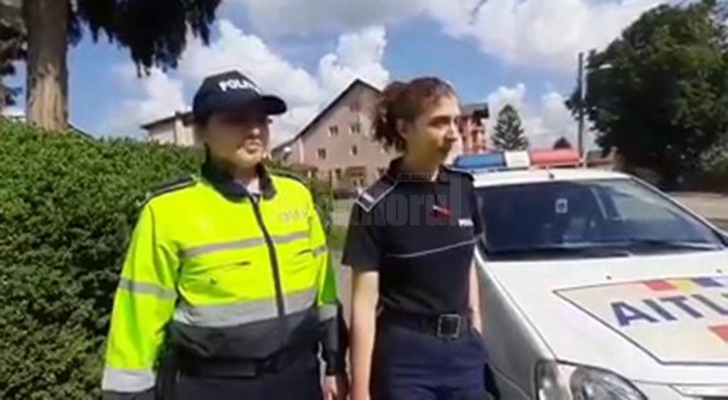Doua politiste au imobilizat un individ agresiv care flutura o sabie si un cutit