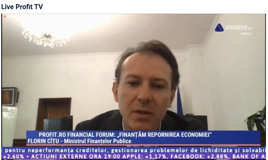 Florin Cîțu: Comisia Europeană confirmă scenariul de bază cu care lucrez – revenire în V a economiei