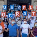 Săuleanu și USR Plus, protest „Fără dosar cu șină!”, în fața primăriei Craiova și CJ Dolj