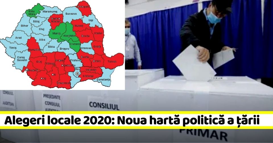 Locale 2020: Noua hartă politică a țării. PSD a câștigat în 20 de județe, PNL în 17