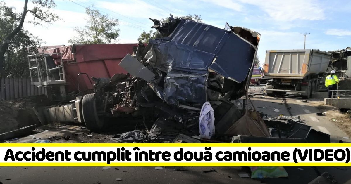 Accident cumplit între două camioane după ce șoferii ar fi vorbit prin stație să se ciocnească voluntar