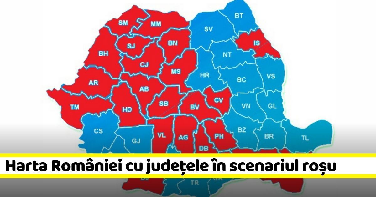 OFICIAL – 24 de județe sunt în scenariul roșu