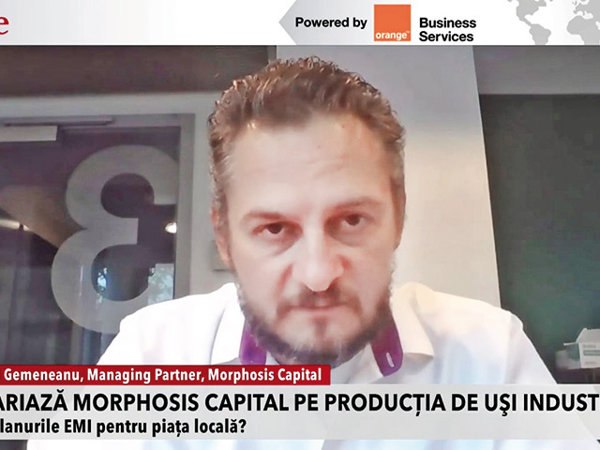 ZF Live. Andrei Gemeneanu, Morphosis Capital şi Jérôme France, EMI: Ne propunem dublarea sau triplarea cifrei de afaceri în următorii cinci ani. Fondul de investiţii Morphosis Capital a preluat recent 51% din acţiunile companiei EMI, jucător în piaţa sistemelor industriale de acces. Valoarea tranzacţiei a fost de 15 milioane euro