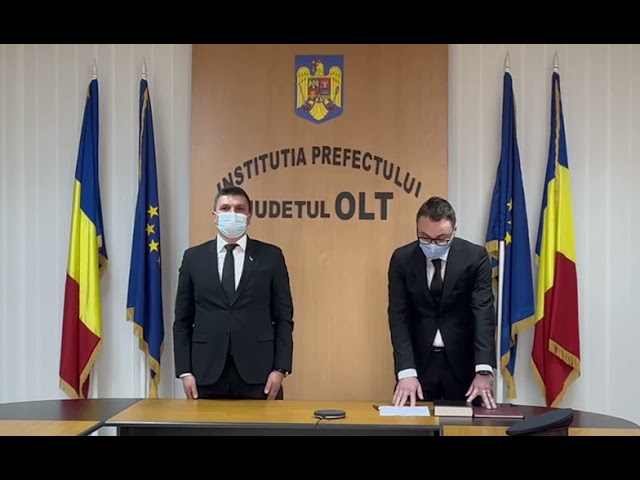 (VIDEO) Cosmin Floreanu a depus jurământul de subprefect de Olt