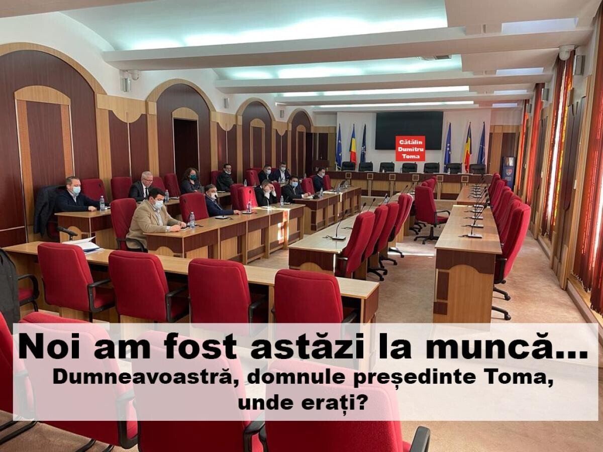 Liberalul Cătălin	Dumitru Toma s-a îınchis astăzi în birou şi a	ucis democraţia în Consiliul	Judeţean Vrancea!